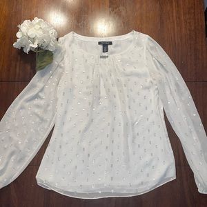 White House Black Market Balloon Sleeve Blouse